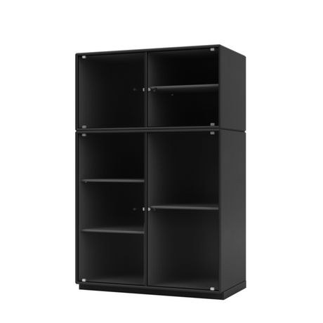 Ripple III Vitrineskab, inkl. sokkel fra Montana - Black / Sokkel 3 cm - Jacobsen Plus