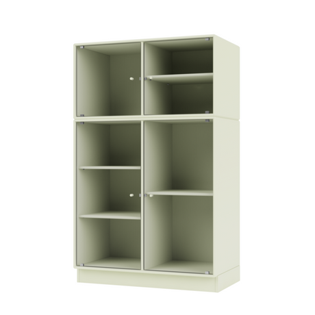 Ripple III Vitrineskab, inkl. sokkel fra Montana - Pomelo / Sokkel 7 cm - Jacobsen Plus