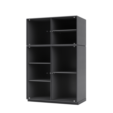 Ripple III Vitrineskab, inkl. sokkel fra Montana - Coal / Sokkel 3 cm - Jacobsen Plus