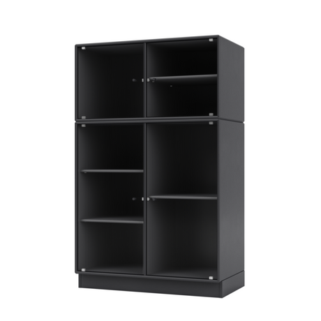 Ripple III Vitrineskab, inkl. sokkel fra Montana - Anthracite / Sokkel 7 cm - Jacobsen Plus