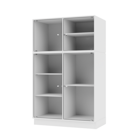 Ripple III Vitrineskab, inkl. sokkel fra Montana - New white / Sokkel 7 cm - Jacobsen Plus