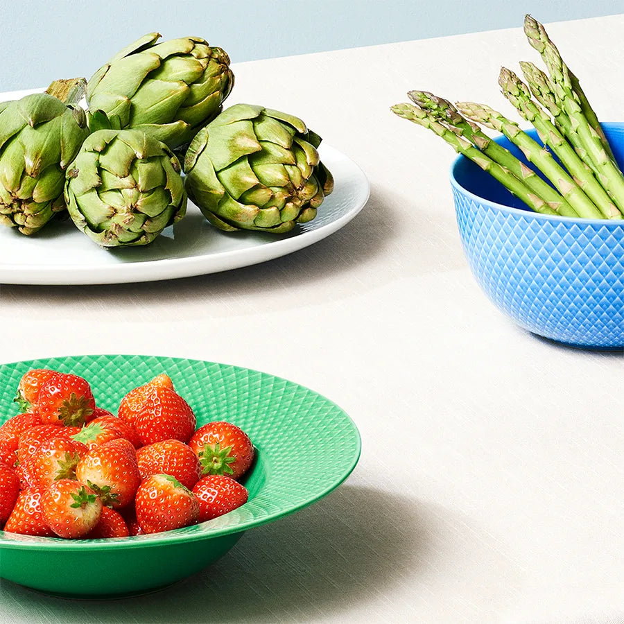 Rhombe dyb tallerken, grøn Ø24,5 cm fra Lyngby Porcelæn - 3 - Jacobsen Plus