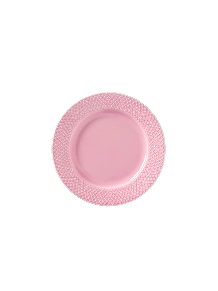 Rhombe tallerken, rosa Ø21 cm fra Lyngby Porcelæn - 1 - Jacobsen Plus
