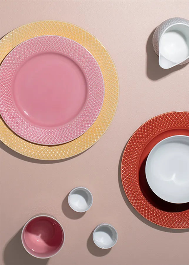 Rhombe tallerken, rosa Ø21 cm fra Lyngby Porcelæn - 2 - Jacobsen Plus