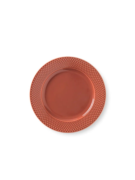 Rhombe tallerken, terracotta Ø23 cm fra Lyngby Porcelæn - 1 - Jacobsen Plus