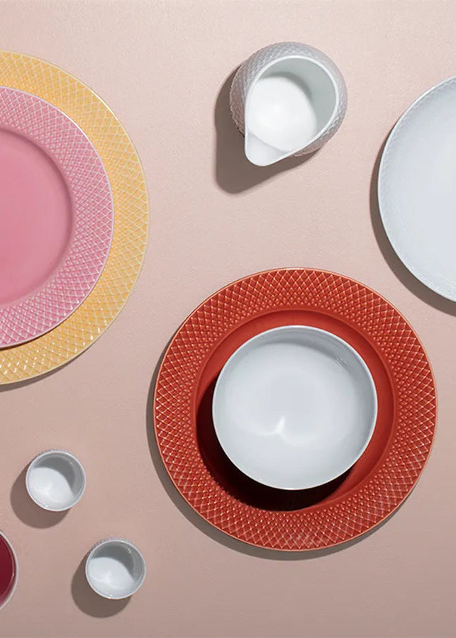 Rhombe tallerken, terracotta Ø23 cm fra Lyngby Porcelæn - 3 - Jacobsen Plus