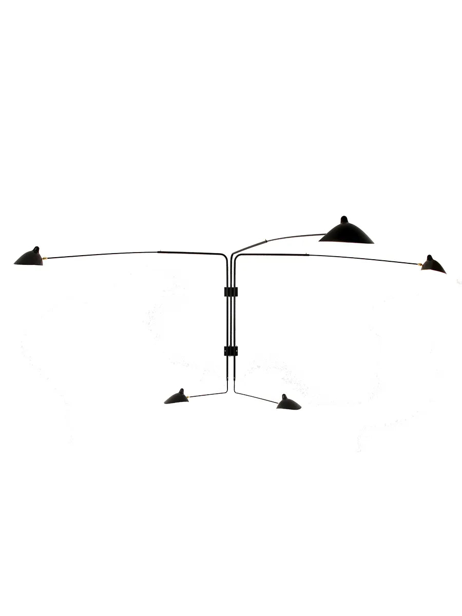 Big Wall Lamp w/5 Rotating Straight Arms af Serge Mouille - 1 - Jacobsen Plus