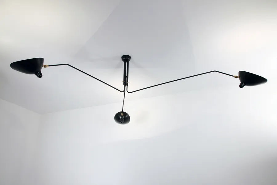 Ceiling Lamp w/3 Rotating Arms af Serge Mouille - 4 - Jacobsen Plus