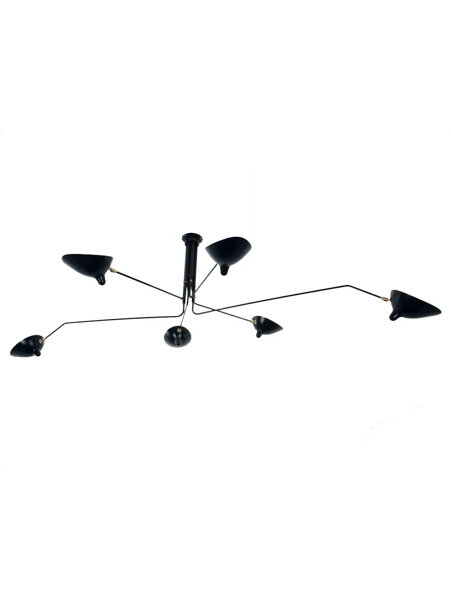 Ceiling Lamp w/6 Rotating Arms af Serge Mouille - 1 - Jacobsen Plus