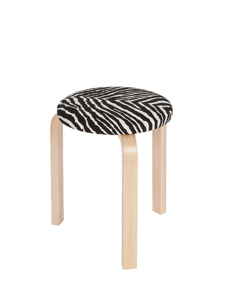Stool 60, zebra fabric fra Artek - 1 - Jacobsen Plus
