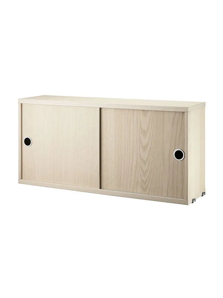 Skab m. Skydelåger fra String - Ask / B: 78 x D: 20 x H: 37 cm - Jacobsen Plus