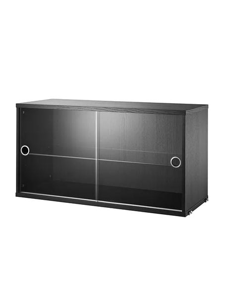 Skab m. Glaslåger fra String - Sortlakeret ask - Jacobsen Plus