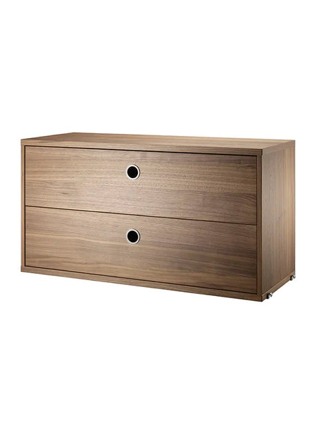 Modul m. To Skuffer, B78 fra String - Valnød - Jacobsen Plus