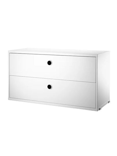 Modul m. To Skuffer, B78 fra String - Hvid - Jacobsen Plus