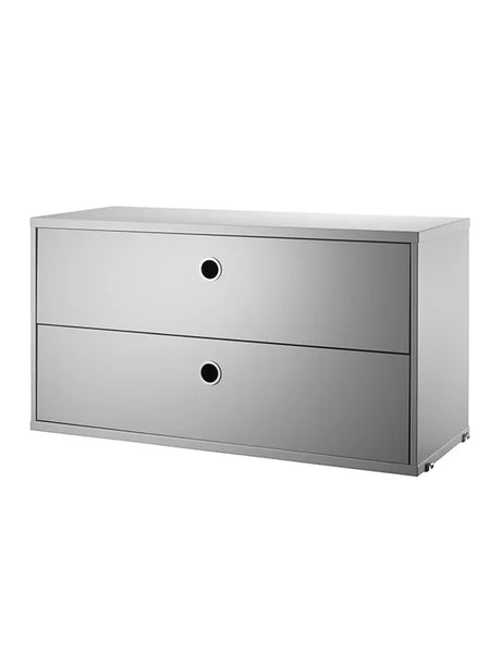 Modul m. To Skuffer, B78 fra String - Grå - Jacobsen Plus