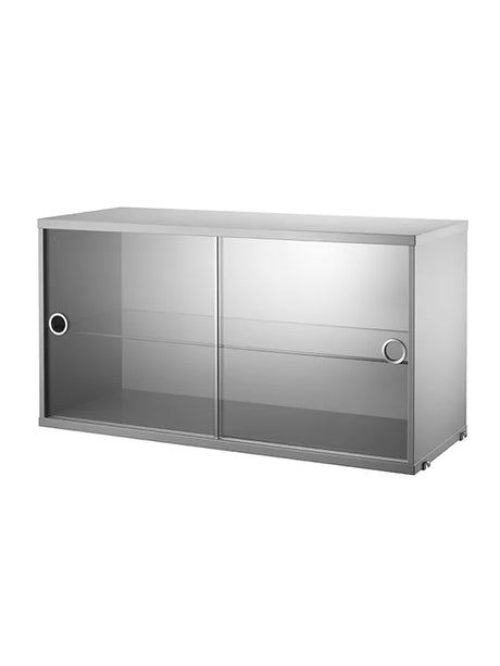 Skab m. Glaslåger fra String - Grå - Jacobsen Plus