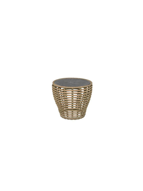 Basket Sofabord fra Cane-line - Lille - H45 x Ø50 cm / Natural-Fossil Black - Jacobsen Plus