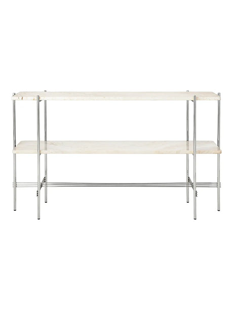 TS Console, 2 rack fra GUBI - Travertine - Poleret stål - Jacobsen Plus