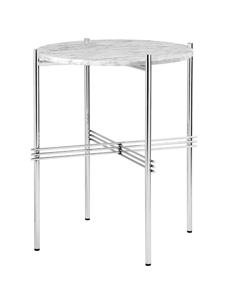 Gamfratesi TS Bord Ø40 fra GUBI - Hvid - Poleret stål - Jacobsen Plus