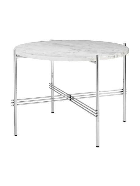 Gamfratesi TS Bord Ø55 fra GUBI - Hvid - Poleret stål - Jacobsen Plus