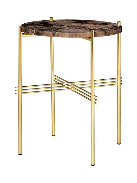 Gamfratesi TS Bord Ø40 fra GUBI - Brun - messing - Jacobsen Plus