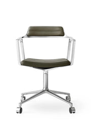 VIPP452 Swivel Chair m/hjul, bosco grøn læder fra Vipp