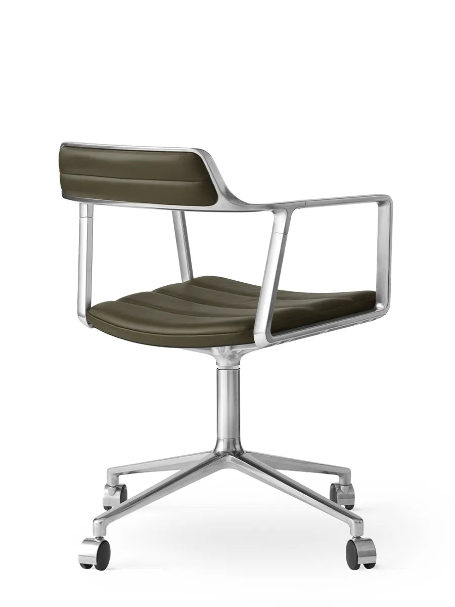 VIPP452 Swivel Chair m/hjul, bosco grøn læder fra Vipp