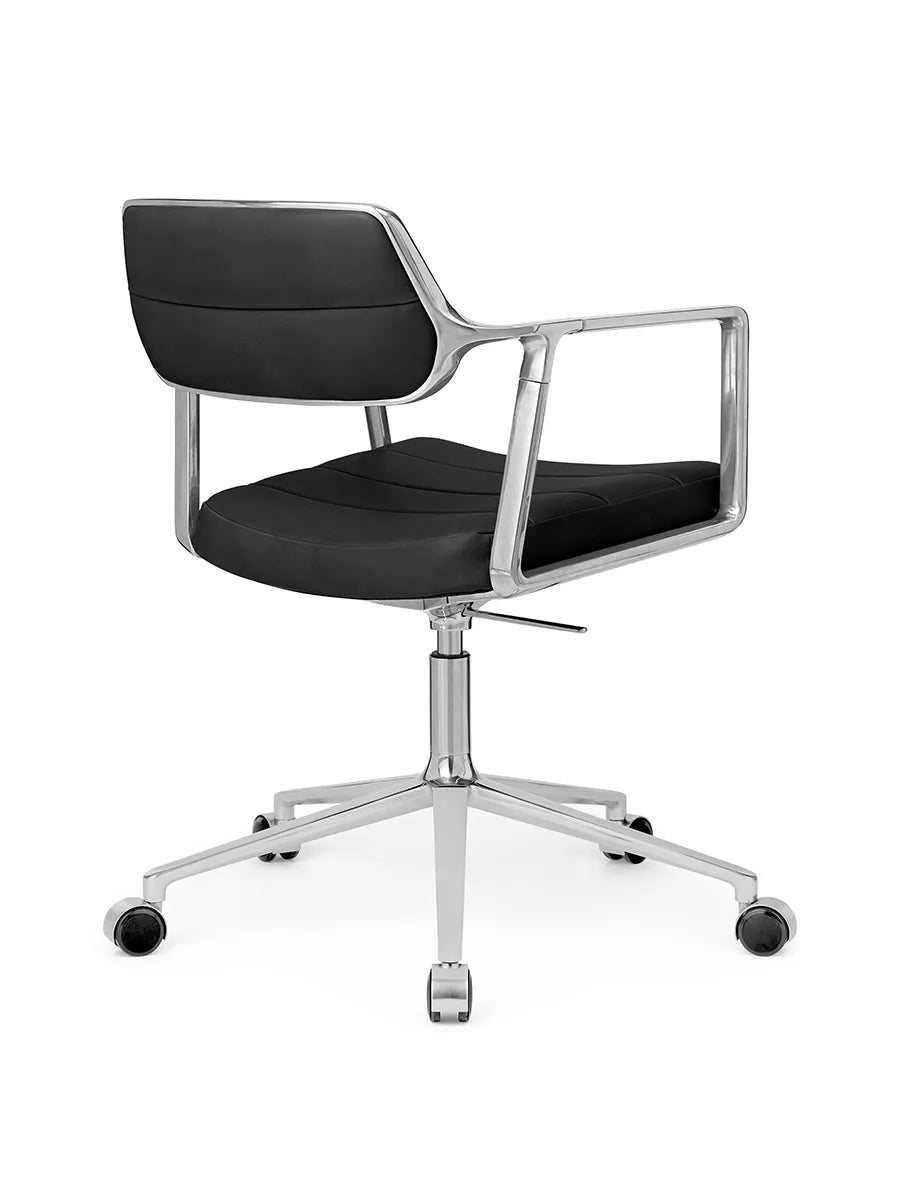 VIPP453 Swivel+ Chair m/hjul, sort læder fra Vipp - 5 - Jacobsen Plus