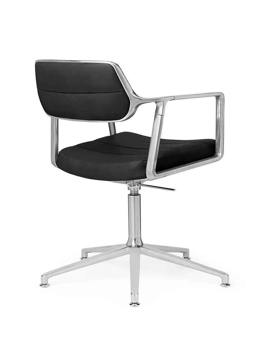 VIPP453 Swivel+ Chair, sort læder fra Vipp