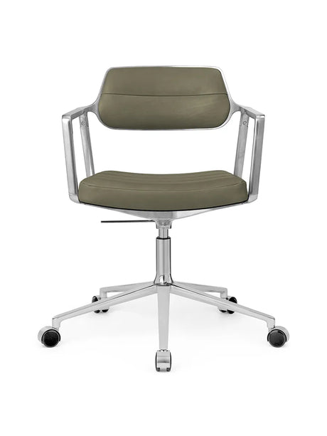 VIPP453 Swivel+ Chair m/hjul, bosco grøn læder fra Vipp - 1 - Jacobsen Plus