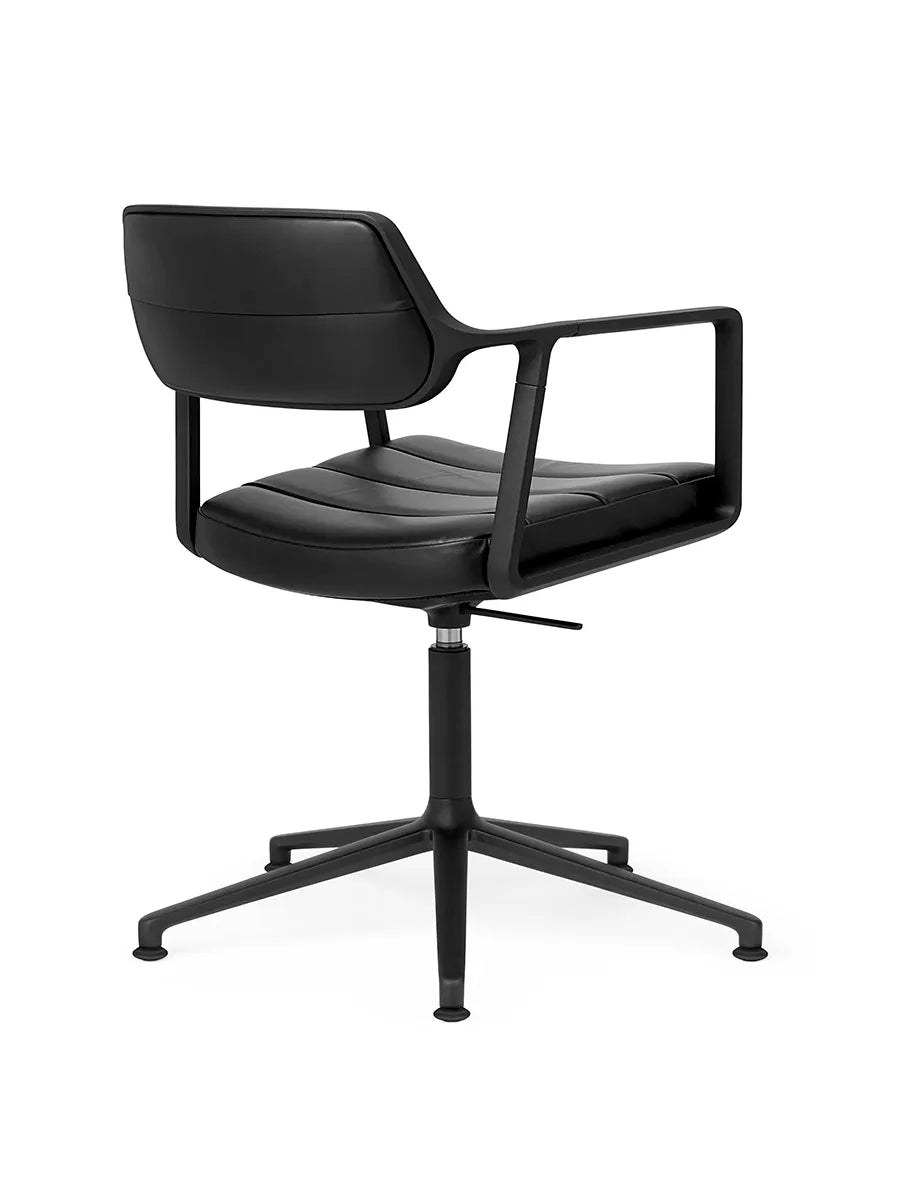 VIPP453 Swivel+ Chair m/sort stel, sort læder fra Vipp - 3 - Jacobsen Plus
