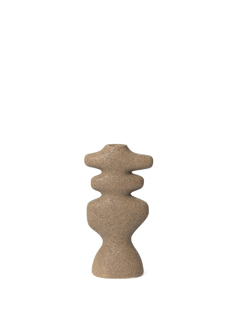 Yara Candle Holder Large, dark sand fra Ferm Living - 3 - Jacobsen Plus