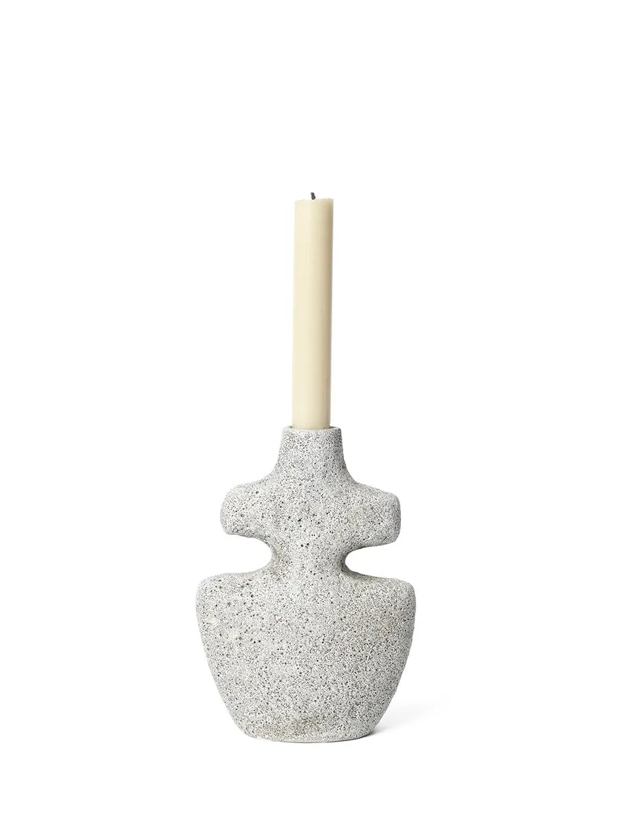 Yara Candle Holder Medium, grey pumice fra Ferm Living - 1 - Jacobsen Plus