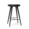 High Stool, sort bøg, sort Ultra læder, 74 cm, høj barstol fra Mater