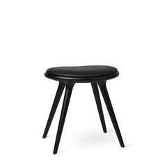 Low Stool, sortbejdset bøg, sort Ultra læder, 47 cm skammel fra Mater
