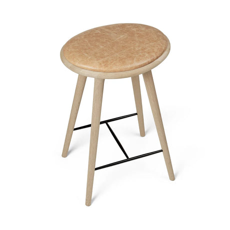 High Stool, sæbebehandlet eg, Pista Sand læder, 69 cm, lav barstol fra Mater - 4 - Jacobsen Plus