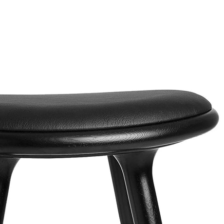High Stool, sortbejdset egetræ, sort Ultra læder, 74 cm, høj barstol fra Mater - 2 - Jacobsen Plus