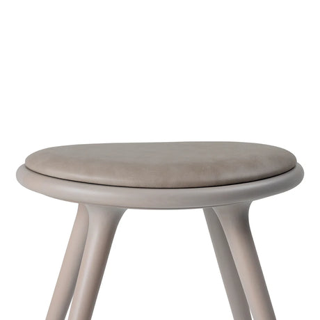High Stool, grå bøg, Nuance Burned Grey læder, 69 cm, lav barstol fra Mater - 4 - Jacobsen Plus