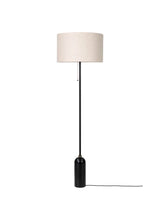 Gravity Gulvlampe, canvas skærm fra GUBI - Sort stål - Jacobsen Plus