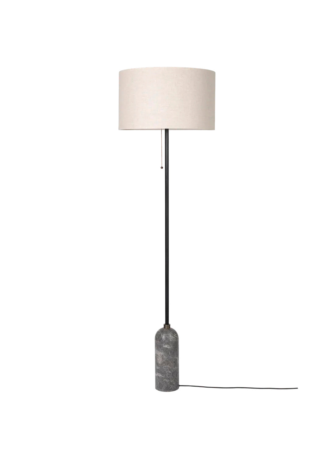 Gravity Gulvlampe, canvas skærm fra GUBI - Grå marmor - Jacobsen Plus