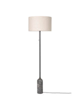 Gravity Gulvlampe, canvas skærm fra GUBI - Grå marmor - Jacobsen Plus