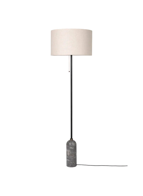 Gravity Gulvlampe, canvas skærm fra GUBI - Grå marmor - Jacobsen Plus