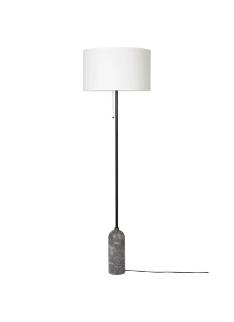 Gravity Gulvlampe, hvid skærm fra GUBI - Grå marmor - Jacobsen Plus