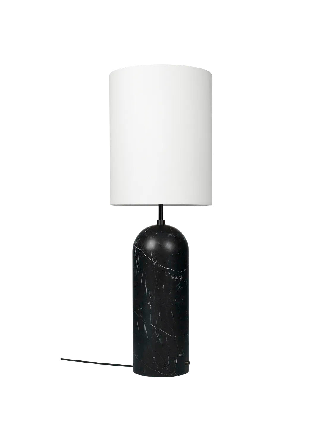 Gravity High XL Gulvlampe, hvid skærm fra GUBI - Sort marmor - Jacobsen Plus