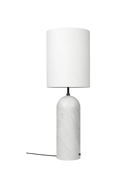 Gravity High XL Gulvlampe, hvid skærm fra GUBI - Hvid marmor - Jacobsen Plus