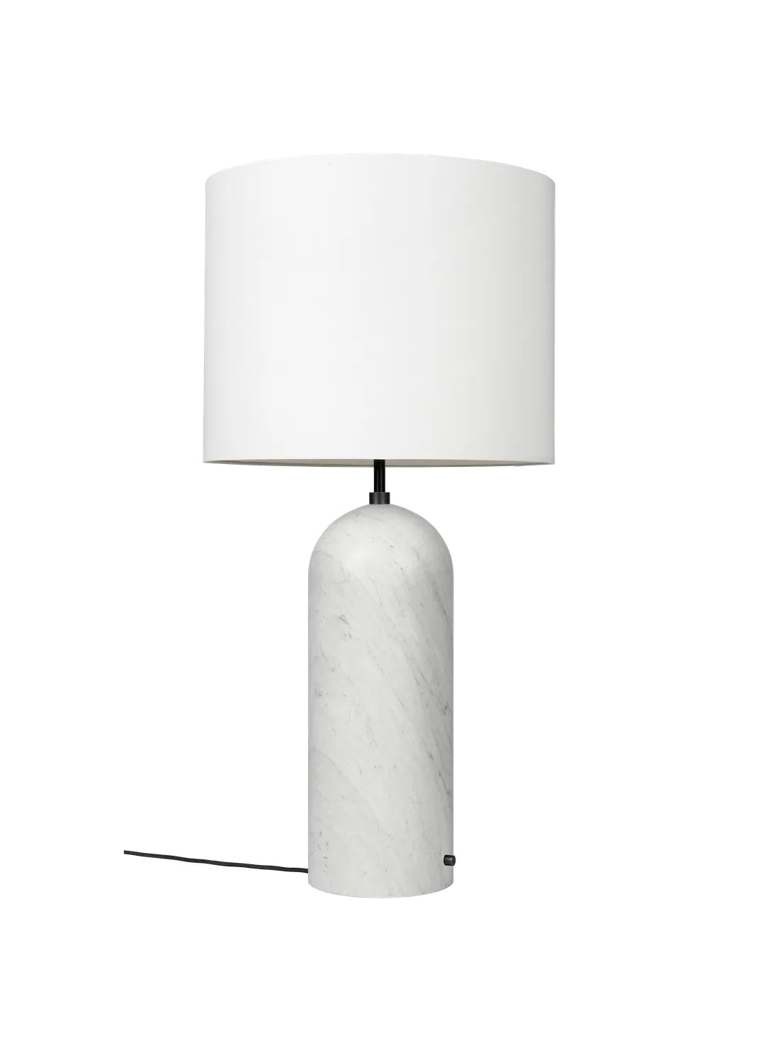 Gravity Low XL Gulvlampe, hvid skærm fra GUBI - Hvid marmor - Jacobsen Plus