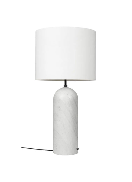 Gravity Low XL Gulvlampe, hvid skærm fra GUBI - Hvid marmor - Jacobsen Plus