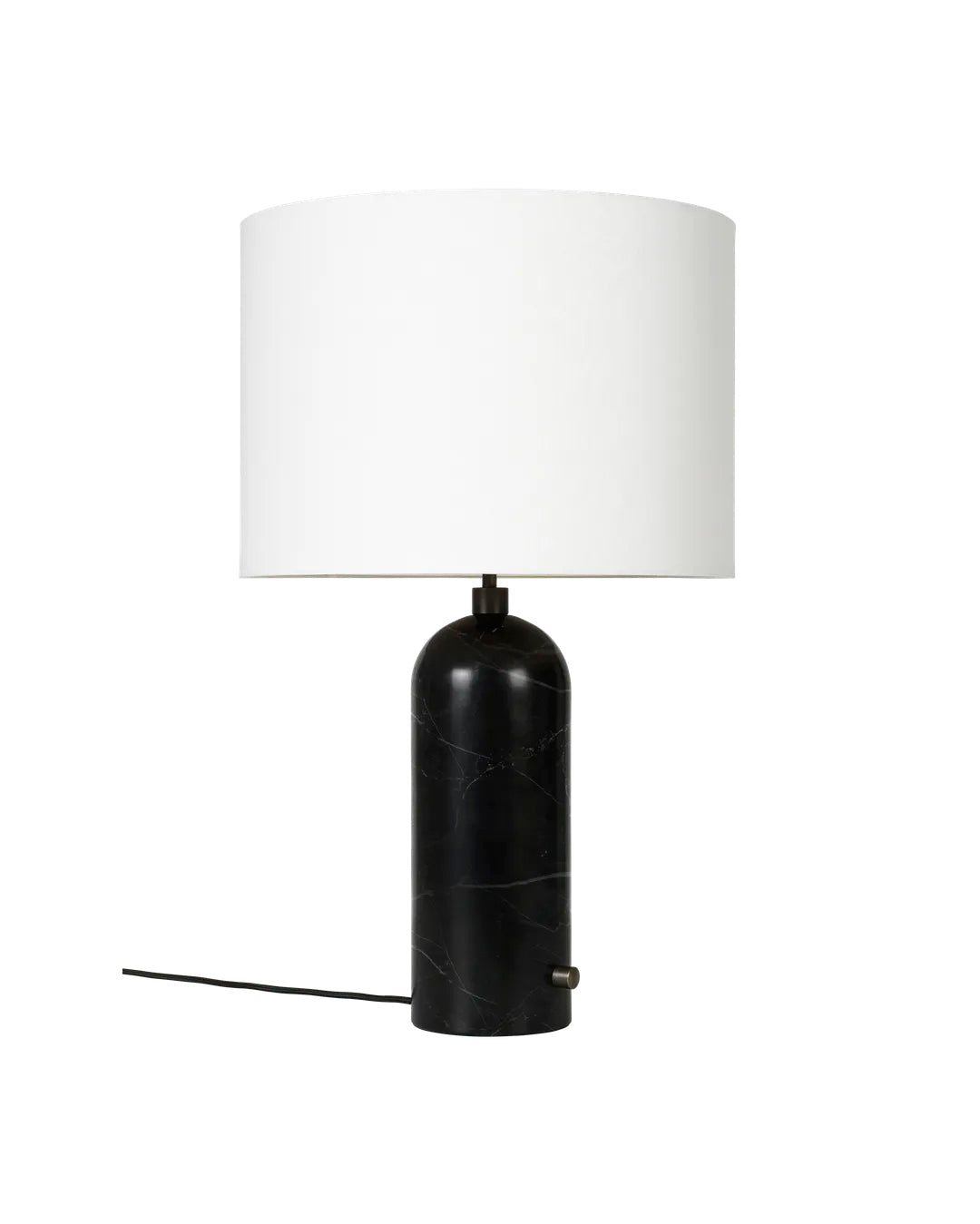 Gravity Large Bordlampe, hvid skærm fra GUBI - Sort marmor - Jacobsen Plus