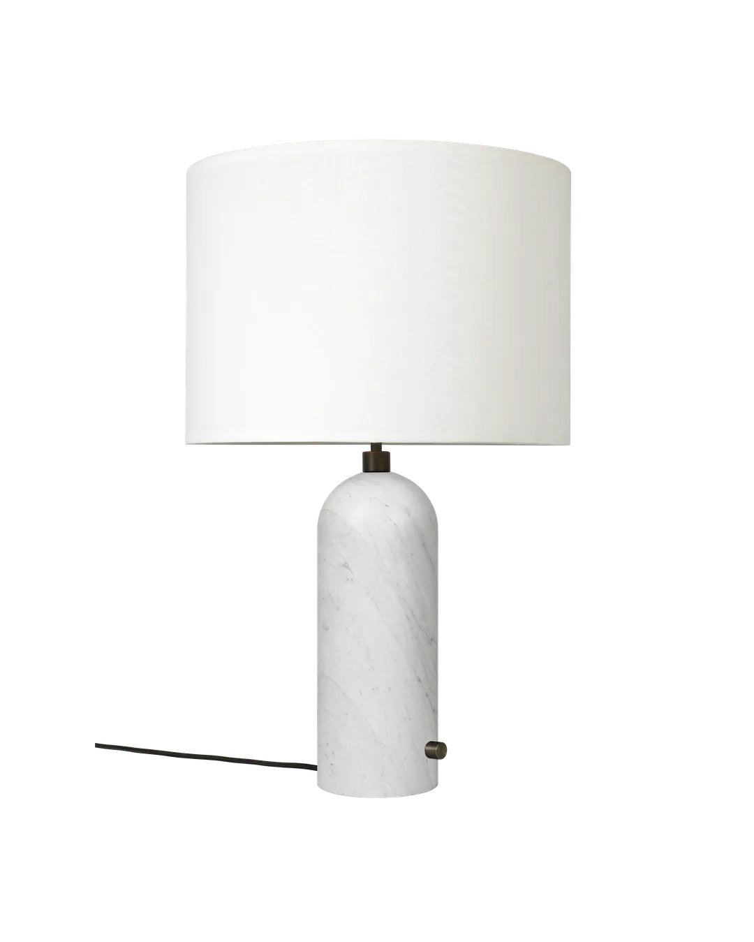 Gravity Large Bordlampe, hvid skærm fra GUBI - Hvid marmor - Jacobsen Plus