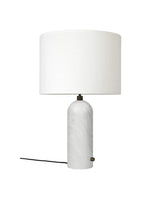 Gravity Large Bordlampe, hvid skærm fra GUBI - Hvid marmor - Jacobsen Plus